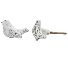 White Bird Metal Drawer Knobs